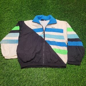 Vintage 80s HEAD Windbreaker Jacket Mens S/M Boxy Fit Neon Cropped Boxy